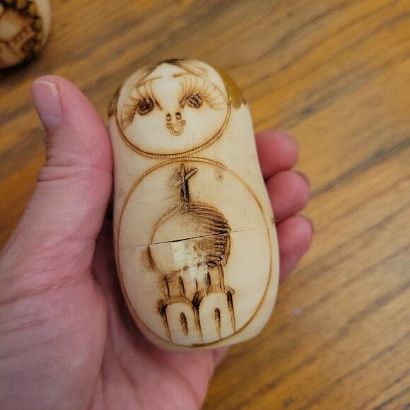 Russian stacking nesting Floral Church dolls Wooden pieces - Picture 4 of 11